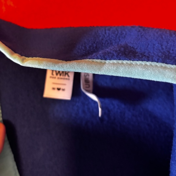 Blue half-button polar fleece pullover sweater NWT - Picture 6 of 12